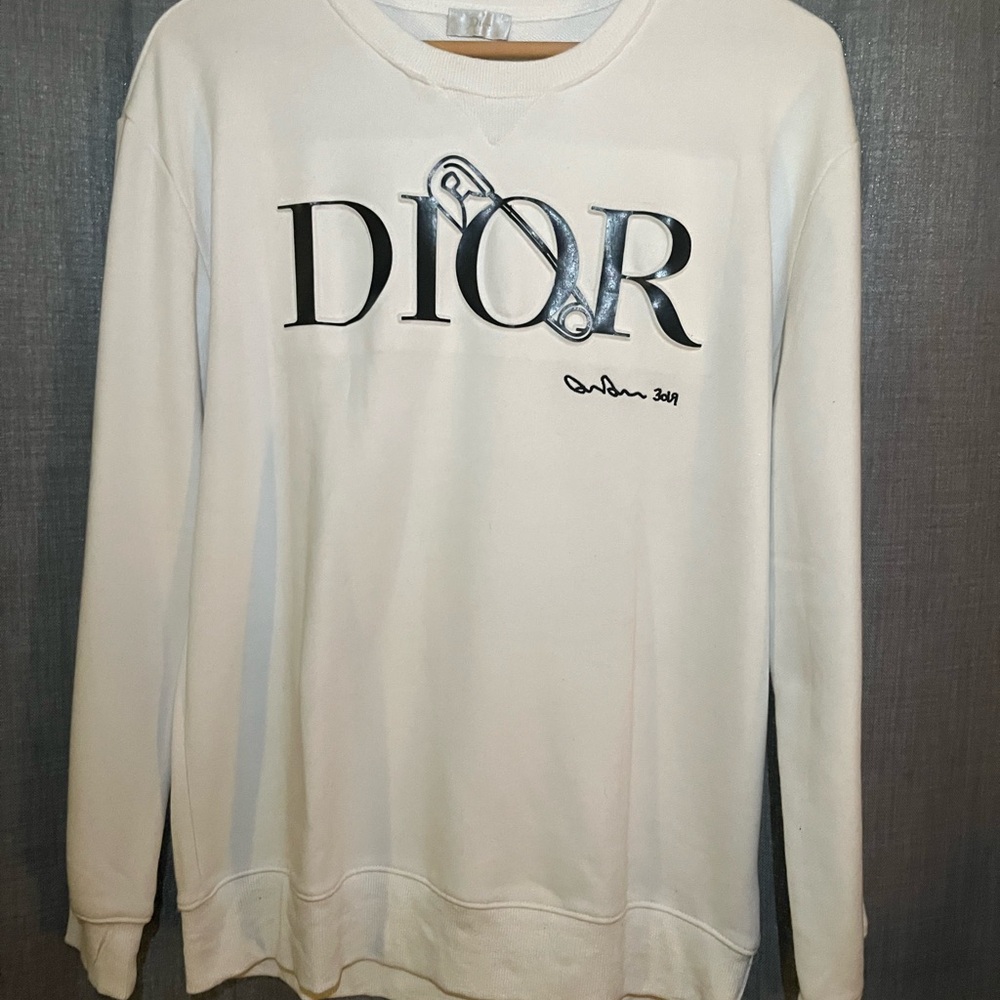 Dior Signature White Crewneck Sweater